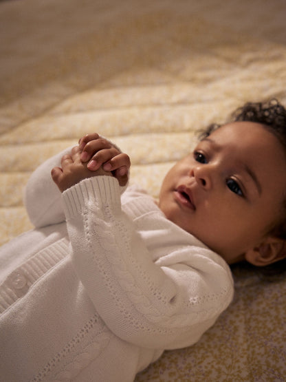 Dsiney Kidz - White Cable Knitted Baby Cardigan image 3