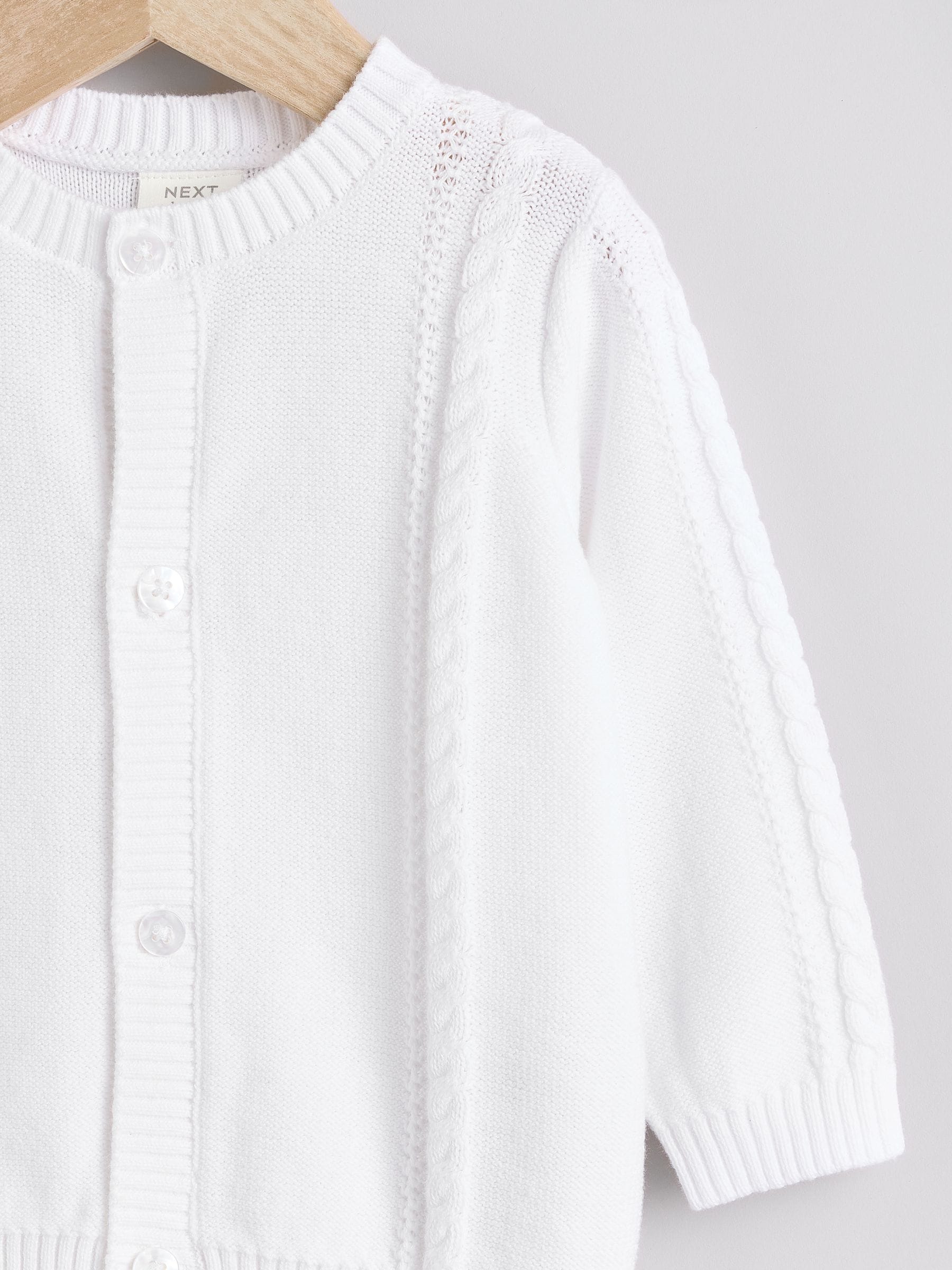 Dsiney Kidz - White Cable Knitted Baby Cardigan image 8