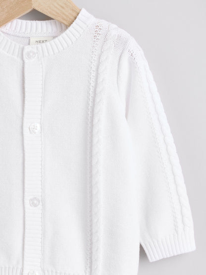Dsiney Kidz - White Cable Knitted Baby Cardigan image 8