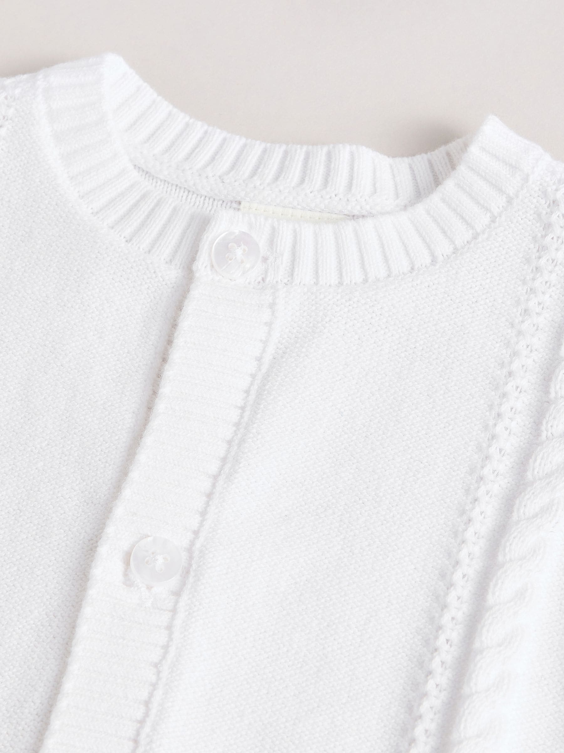 Dsiney Kidz - White Cable Knitted Baby Cardigan image 9