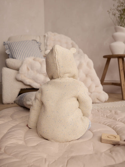 Dsiney Kidz - Ecru Neppy Knitted Hooded Baby Cardigan image 2