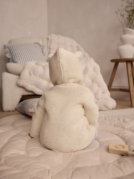 Dsiney Kidz - Ecru Neppy Knitted Hooded Baby Cardigan image 2