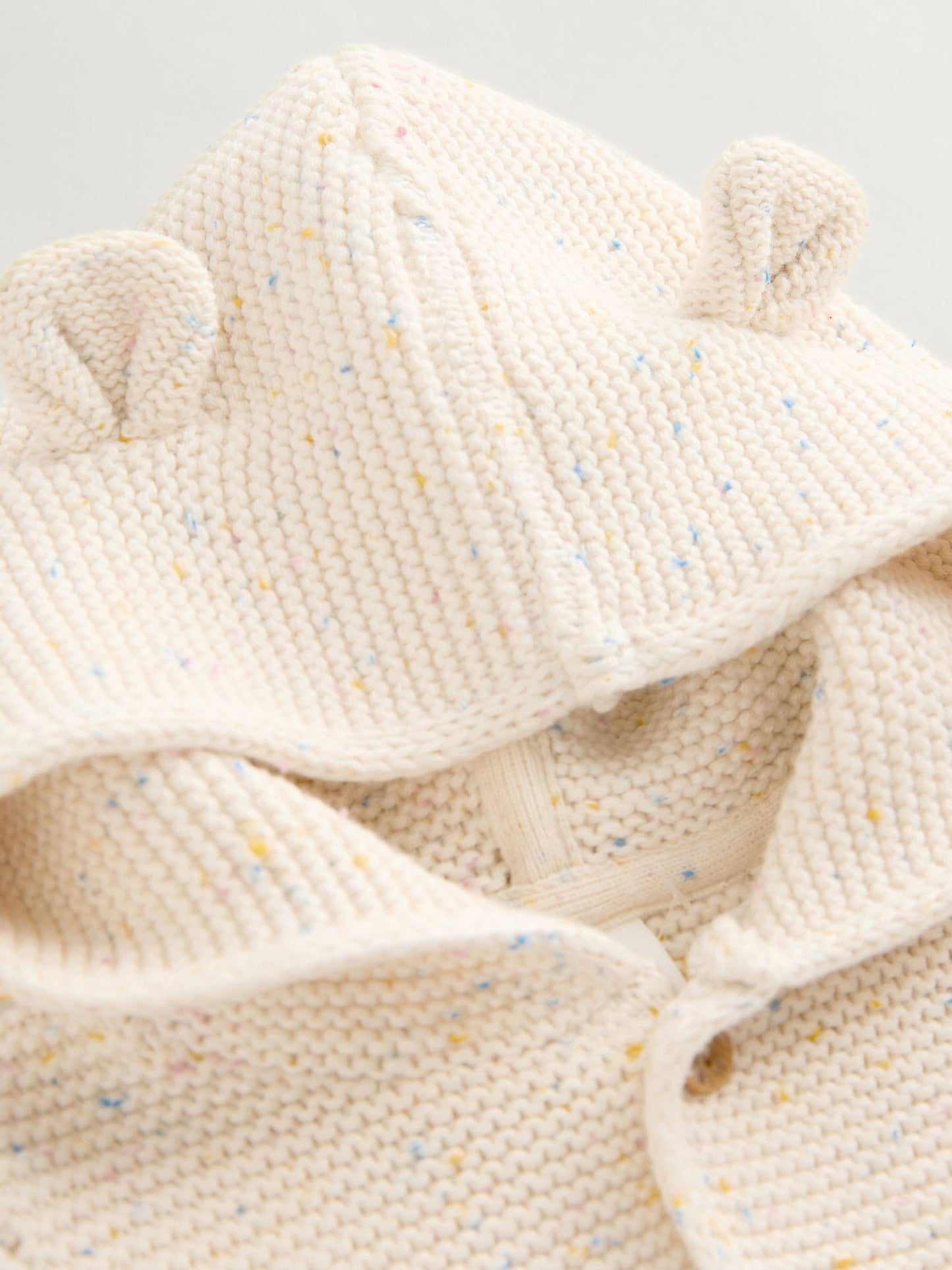 Dsiney Kidz - Ecru Neppy Knitted Hooded Baby Cardigan image 7