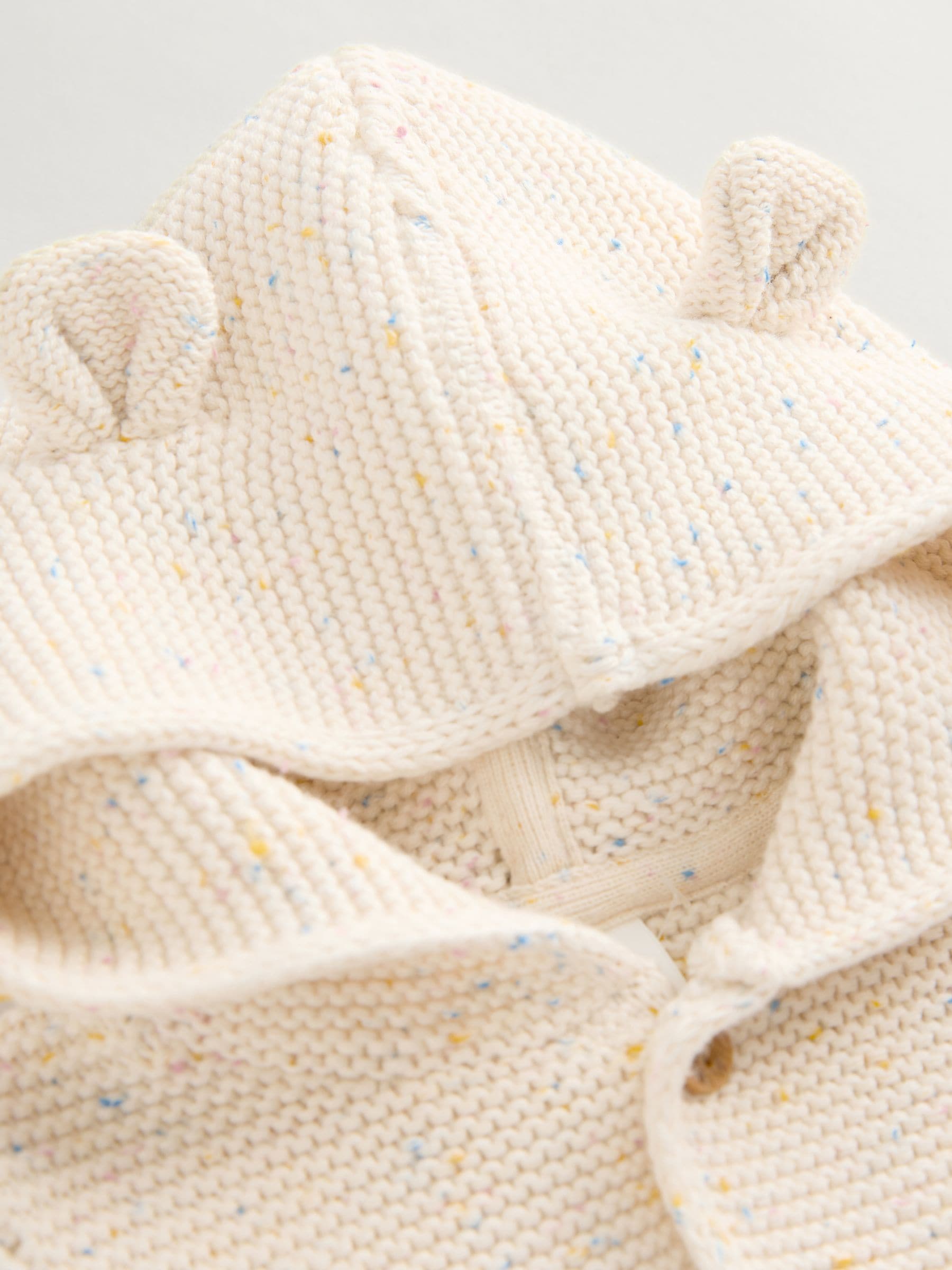 Dsiney Kidz - Ecru Neppy Knitted Hooded Baby Cardigan image 7