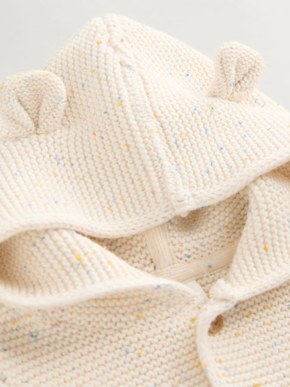 Dsiney Kidz - Ecru Neppy Knitted Hooded Baby Cardigan image 7