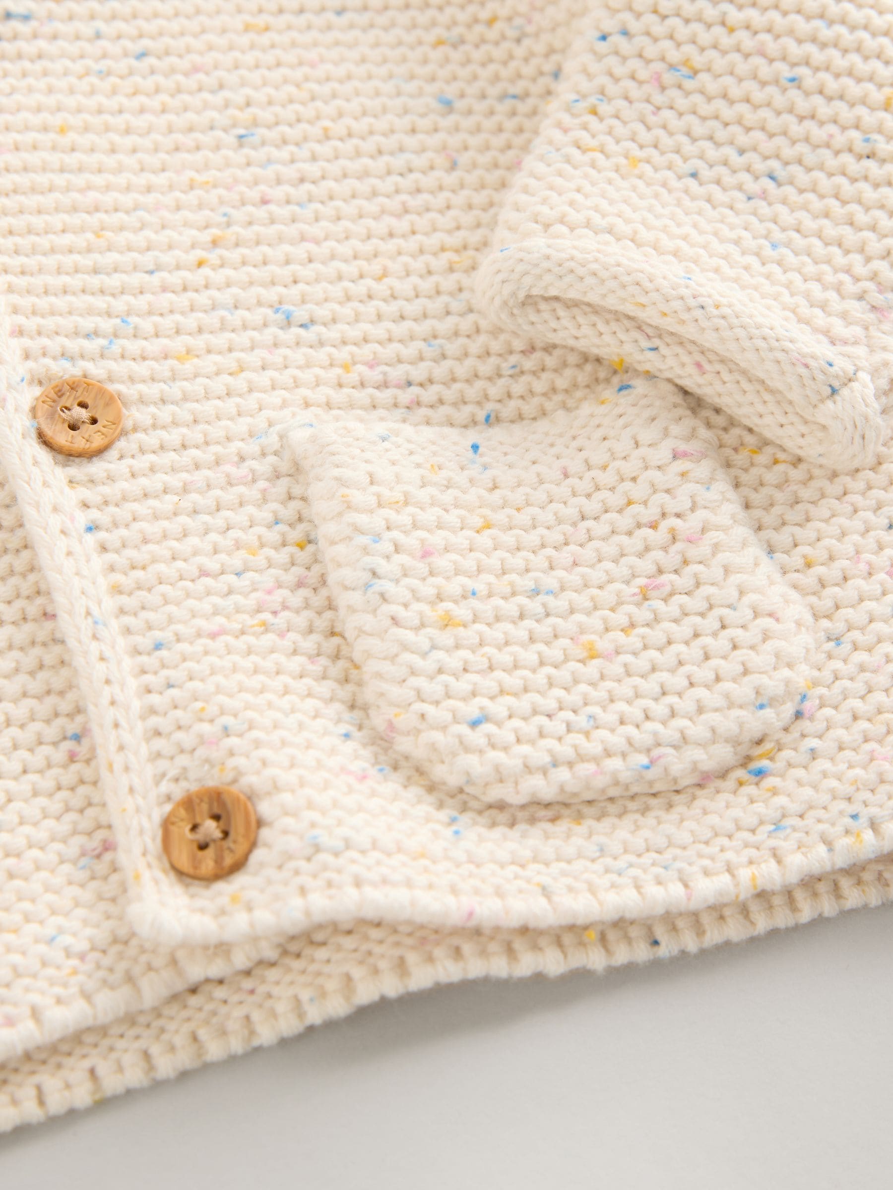 Dsiney Kidz - Ecru Neppy Knitted Hooded Baby Cardigan image 8