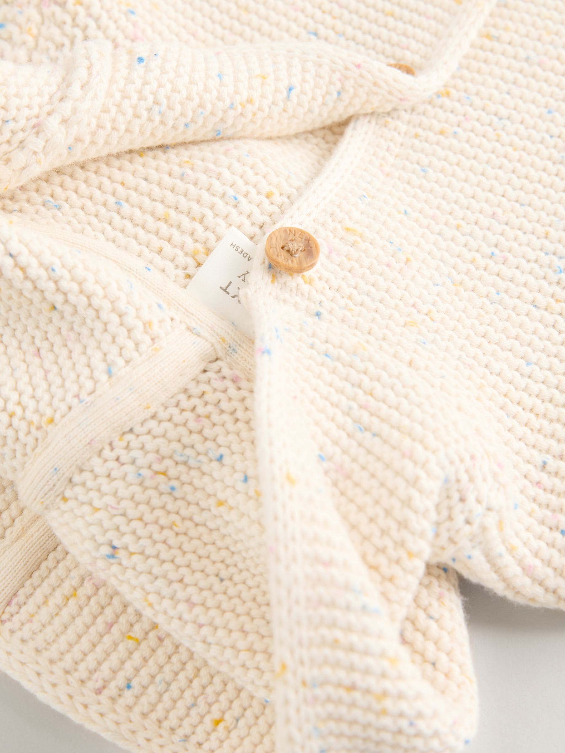 Dsiney Kidz - Ecru Neppy Knitted Hooded Baby Cardigan image 9