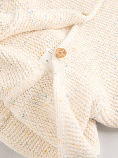 Dsiney Kidz - Ecru Neppy Knitted Hooded Baby Cardigan image 9