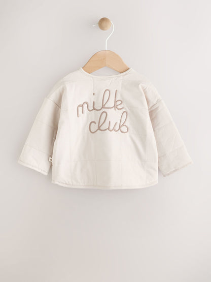 Ecru Quilted Milk Club Baby Jacket