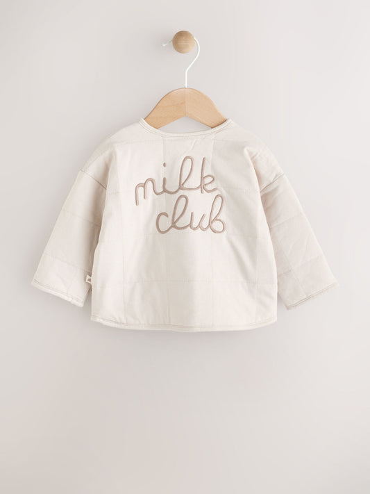 Ecru Quilted Milk Club Baby Jacket