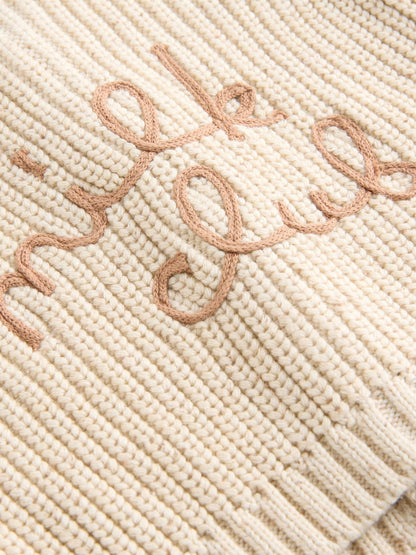 Dsiney Kidz - Neutral Milk Club Chunky Knitted Embroidered Baby Cardigan image 2