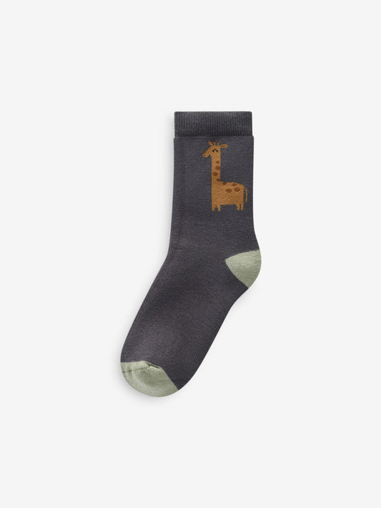 Safari Animals Cosy Terry Cotton Rich Socks 5 Pack image 3