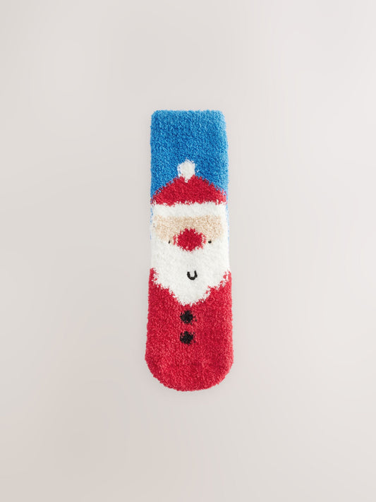 Santa Reindeer Cosy Christmas Socks 2 Pack