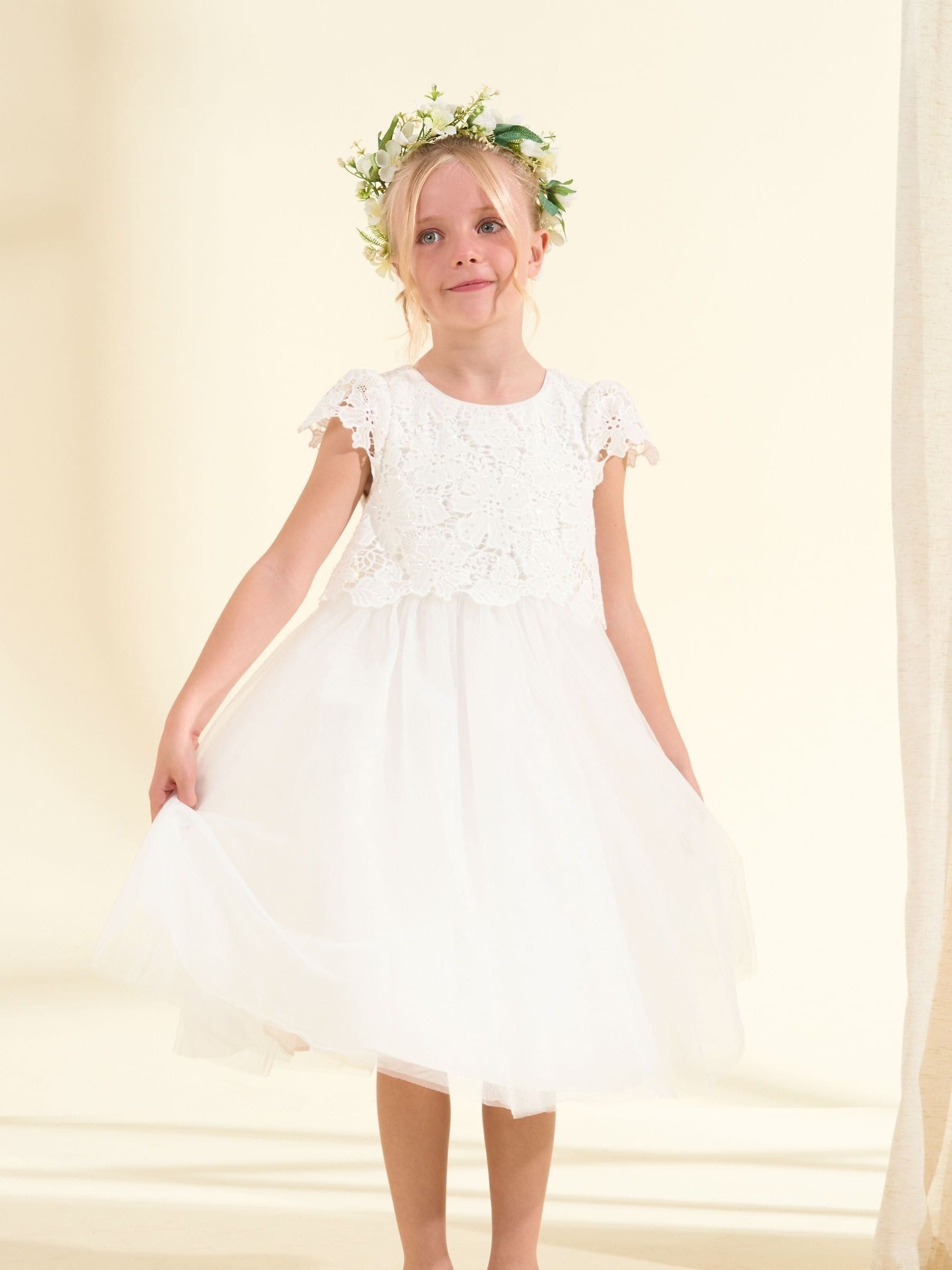 Angel & Rocket Cream Esme Lace Dress image 1