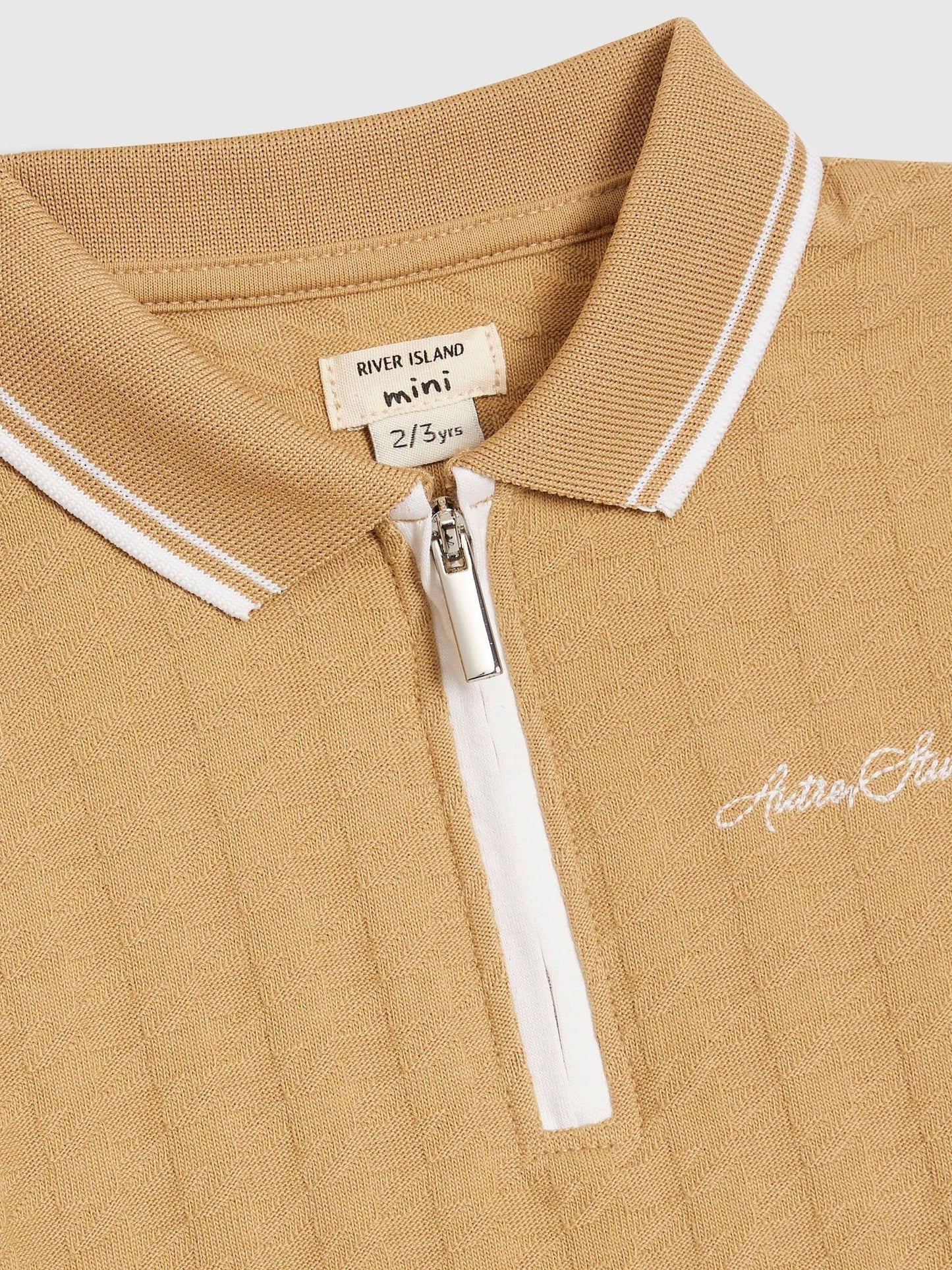 River Island Brown Slim Fit Polo Shirt & Shorts Set image 4