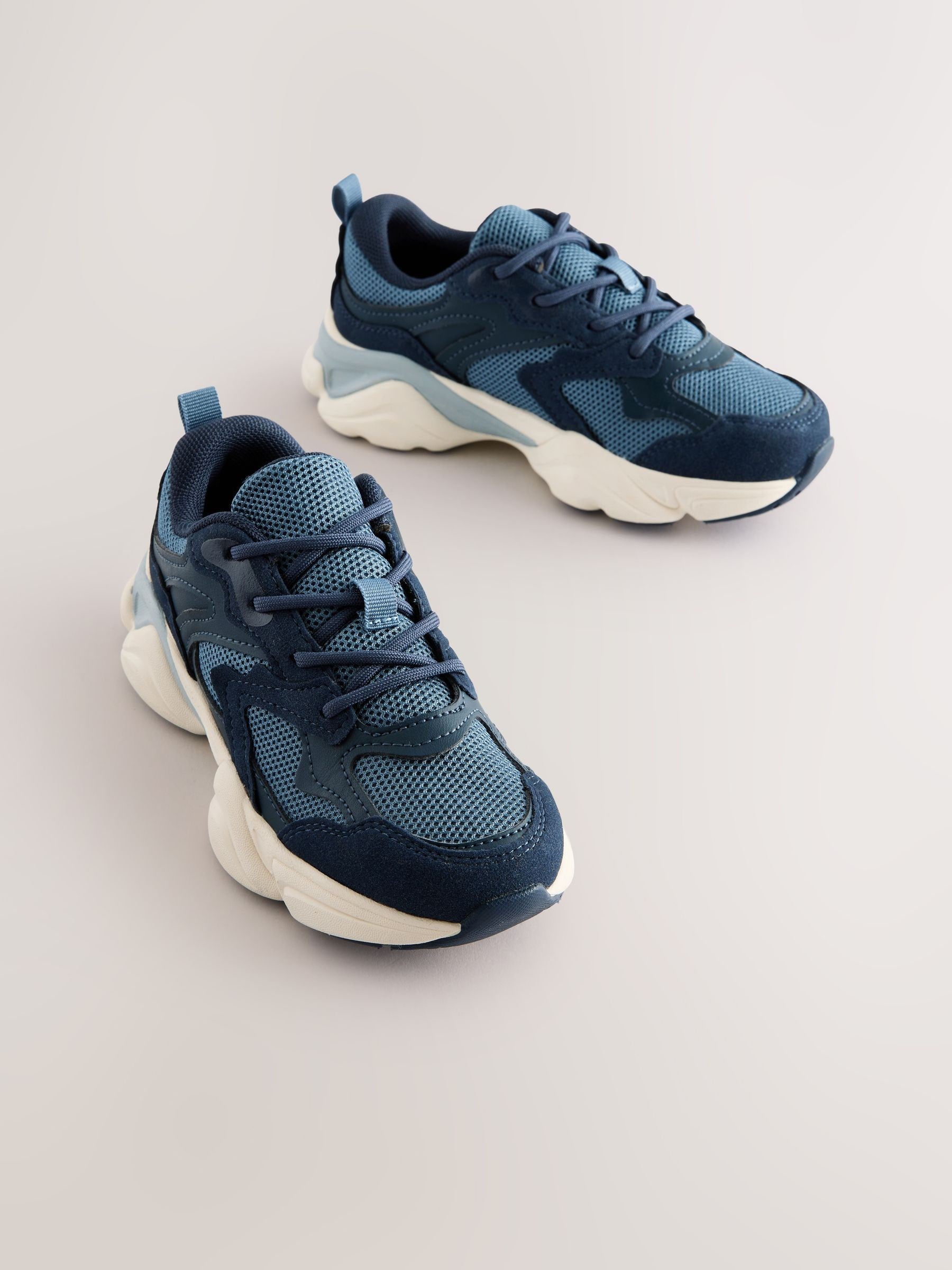Blue Lace Up Trainers image 1
