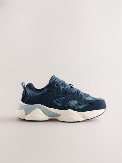 Blue Lace Up Trainers image 2