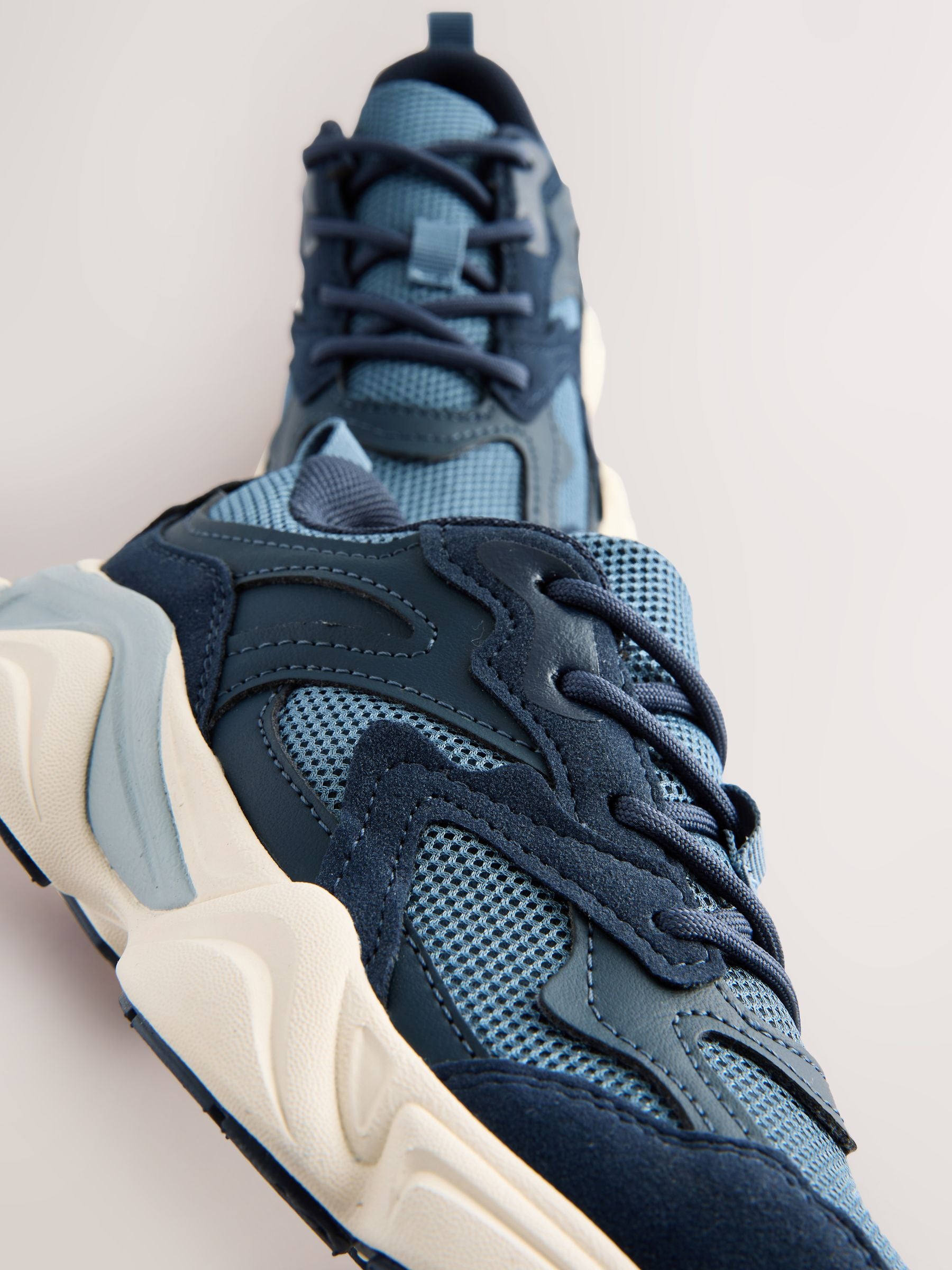 Blue Lace Up Trainers image 3