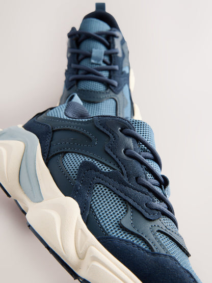 Blue Lace Up Trainers image 3