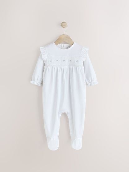 White Occasion Baby Sleepsuit (0mths-2yrs) image 1