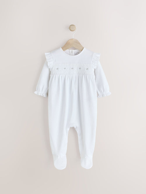 White Occasion Baby Sleepsuit (0mths-2yrs) image 1