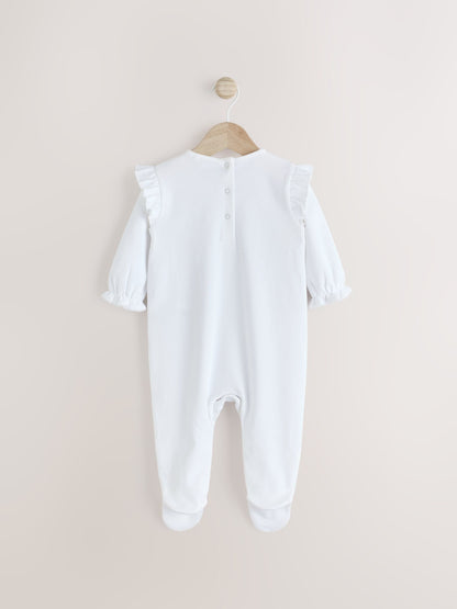 White Occasion Baby Sleepsuit (0mths-2yrs) image 2