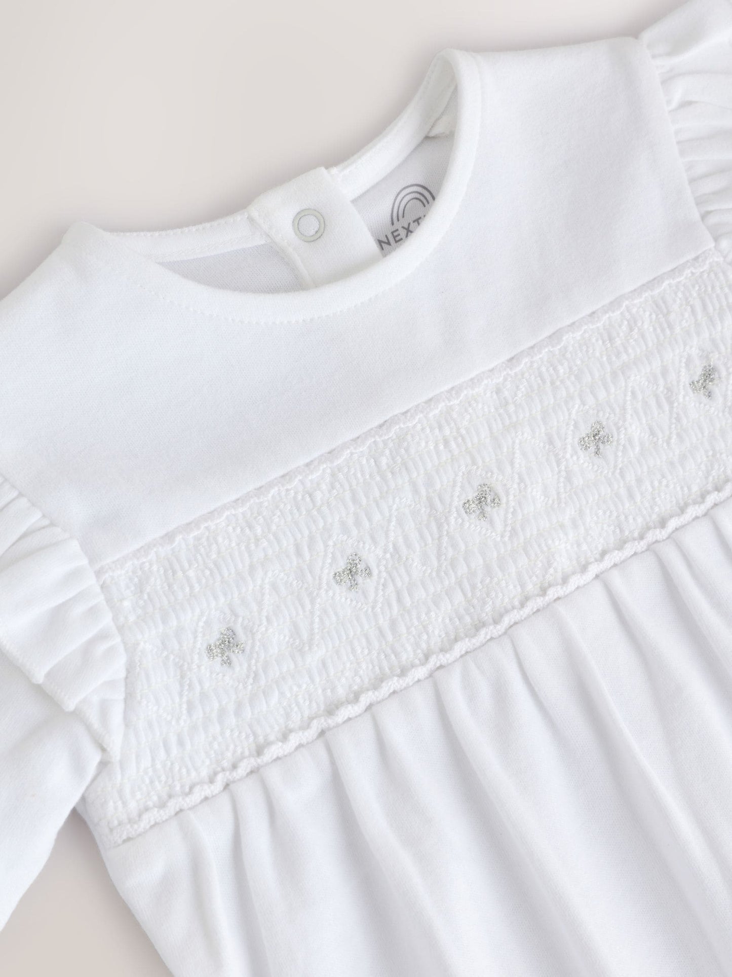 White Occasion Baby Sleepsuit (0mths-2yrs) image 4