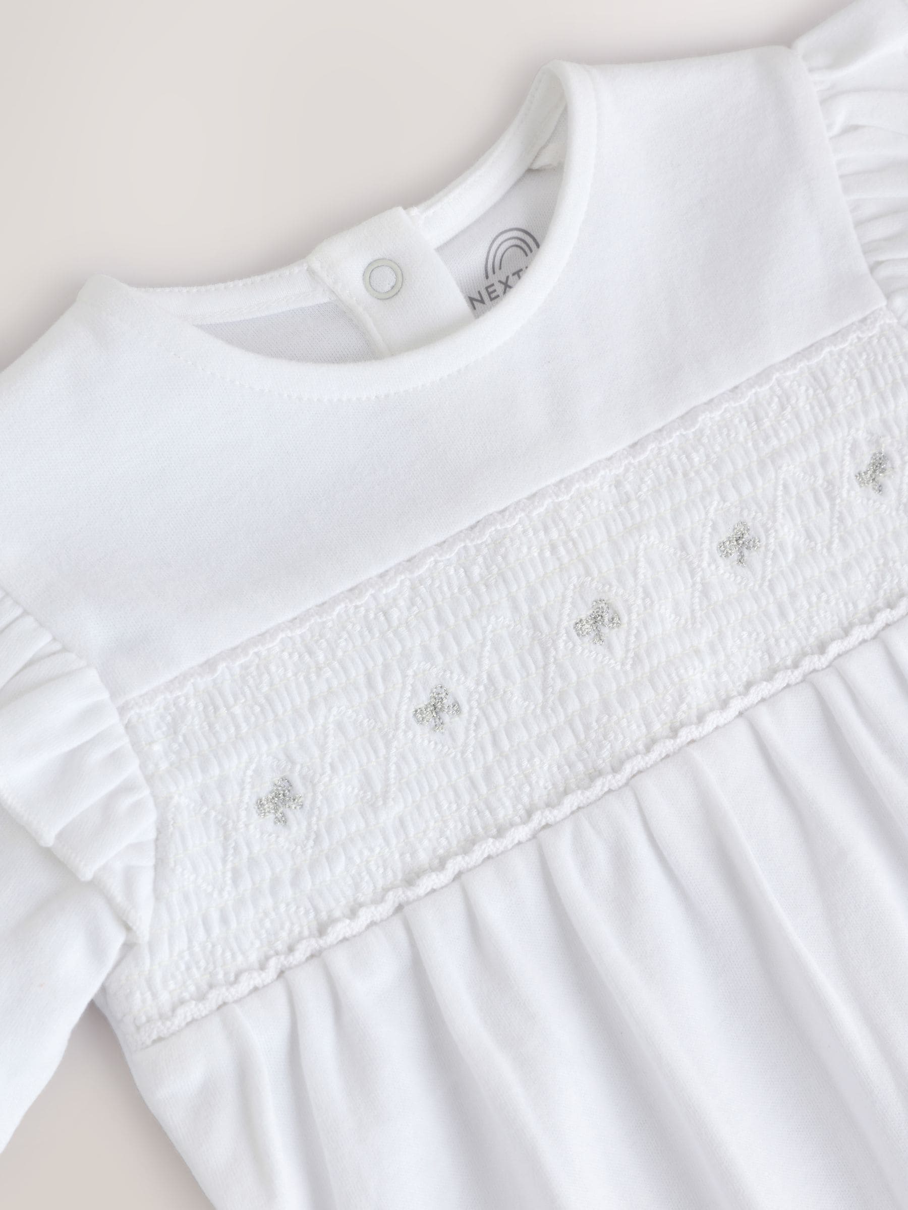 White Occasion Baby Sleepsuit (0mths-2yrs) image 4