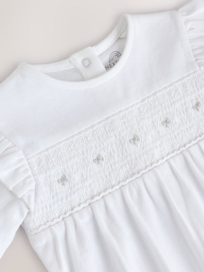 White Occasion Baby Sleepsuit (0mths-2yrs) image 4