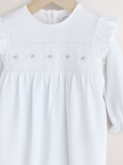 White Occasion Baby Sleepsuit (0mths-2yrs) image 7