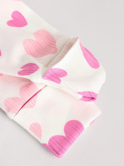 Pink 3 Pack Two Way Zip Baby Sleepsuits (0mths-2yrs)