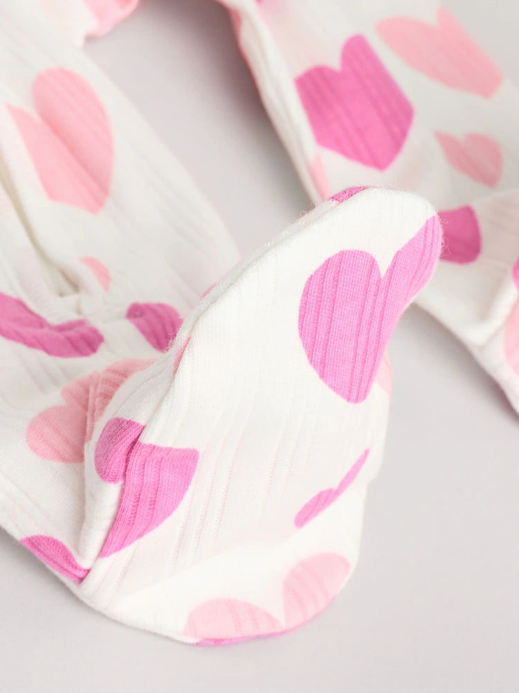 Pink 3 Pack Two Way Zip Baby Sleepsuits (0mths-2yrs)