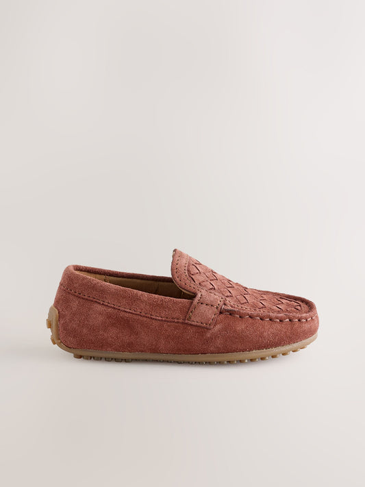 Rust Brown Standard Fit (F) Suede Slip-Ons Loafers Shoes image 1