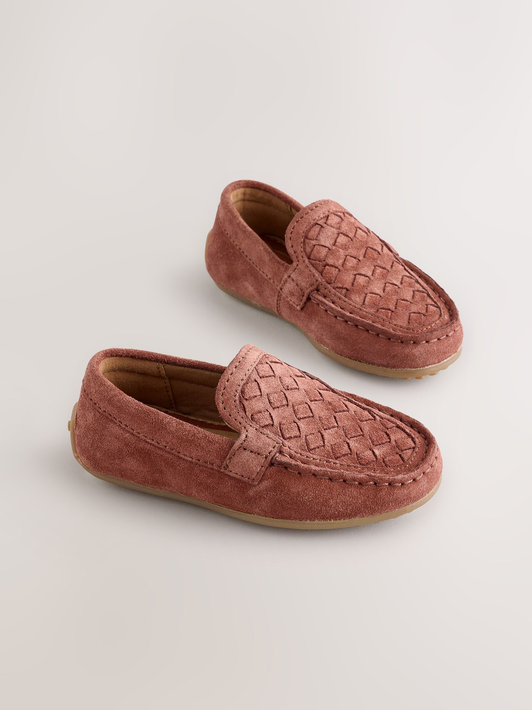 Rust Brown Standard Fit (F) Suede Slip-Ons Loafers Shoes image 3