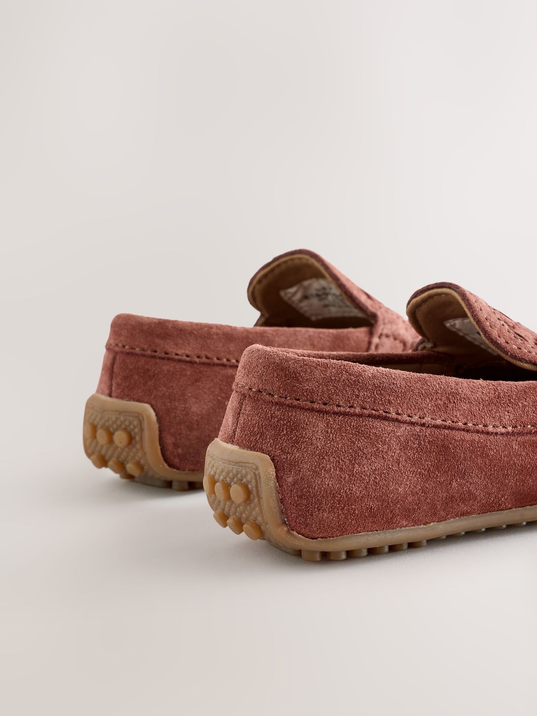 Rust Brown Standard Fit (F) Suede Slip-Ons Loafers Shoes image 6