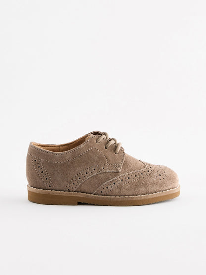 Neutral Standard Fit (F) Smart Leather Brogue Shoes image 2