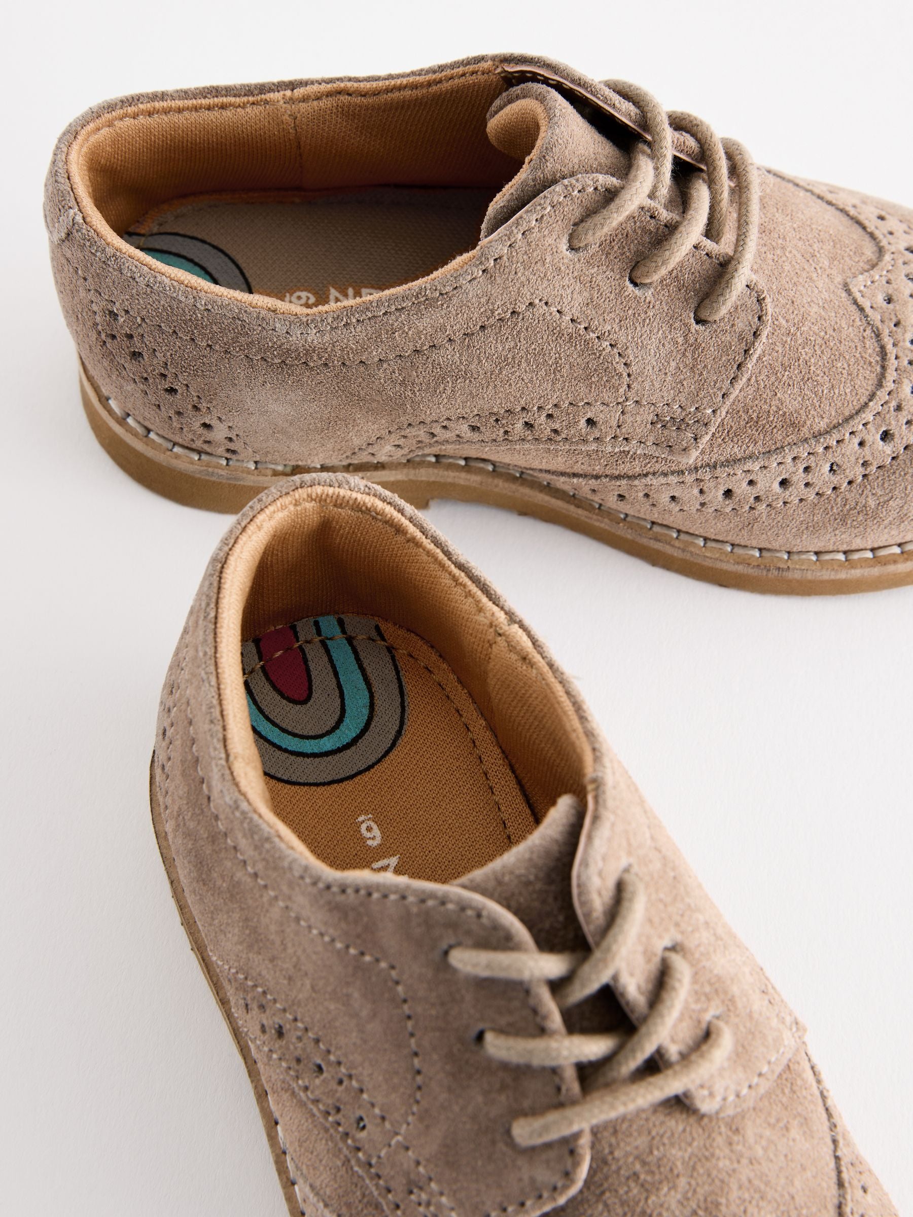 Neutral Standard Fit (F) Smart Leather Brogue Shoes image 6