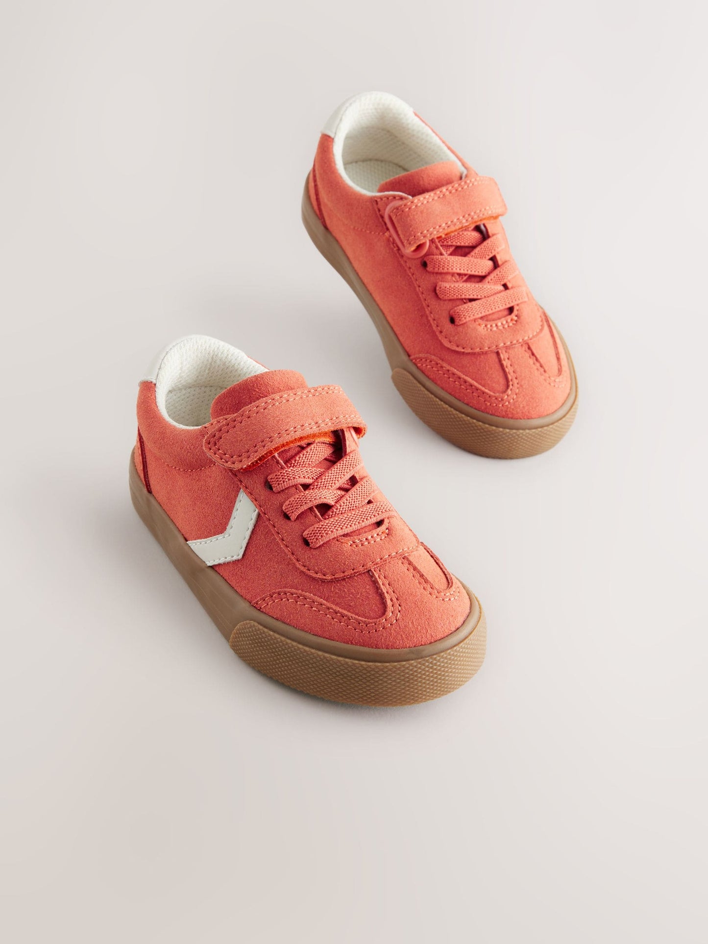 Red Standard Fit (F) Touch Fastening Elastic Lace Trainers image 5