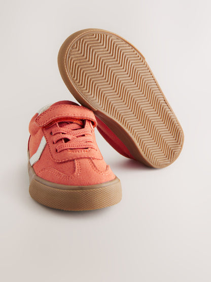 Red Standard Fit (F) Touch Fastening Elastic Lace Trainers image 8