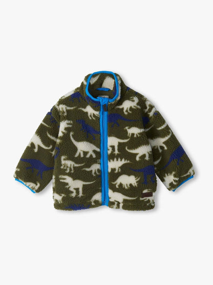 Dsiney Kidz - Hatley Green Dino Silhouette Faux Sherpa Jacket image 1