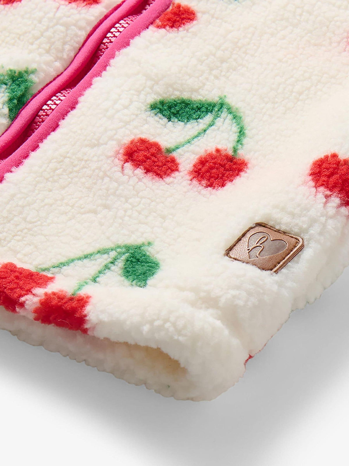 Dsiney Kidz - Hatley Natural Cherries Mock Neck Faux Sherpa Jacket image 3