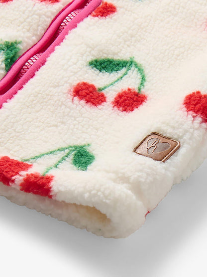 Dsiney Kidz - Hatley Natural Cherries Mock Neck Faux Sherpa Jacket image 3