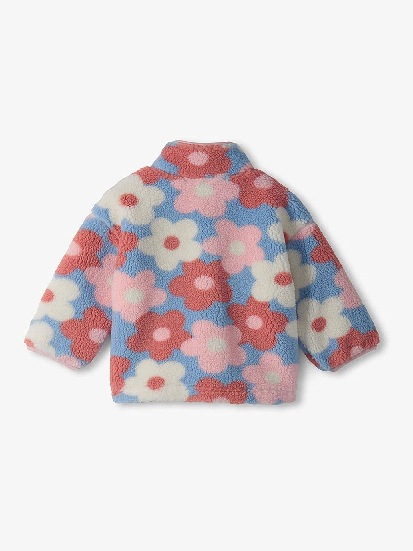 Dsiney Kidz - Hatley Blue Big Flowers Mock Neck Faux Sherpa Jacket image 2