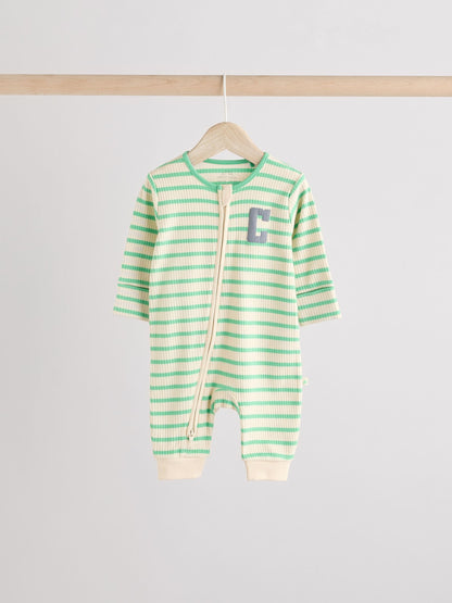 Milk Club Neutral 3 pack Baby Two Way Zip Footless Cotton Sleepsuits (0mths-3yrs)