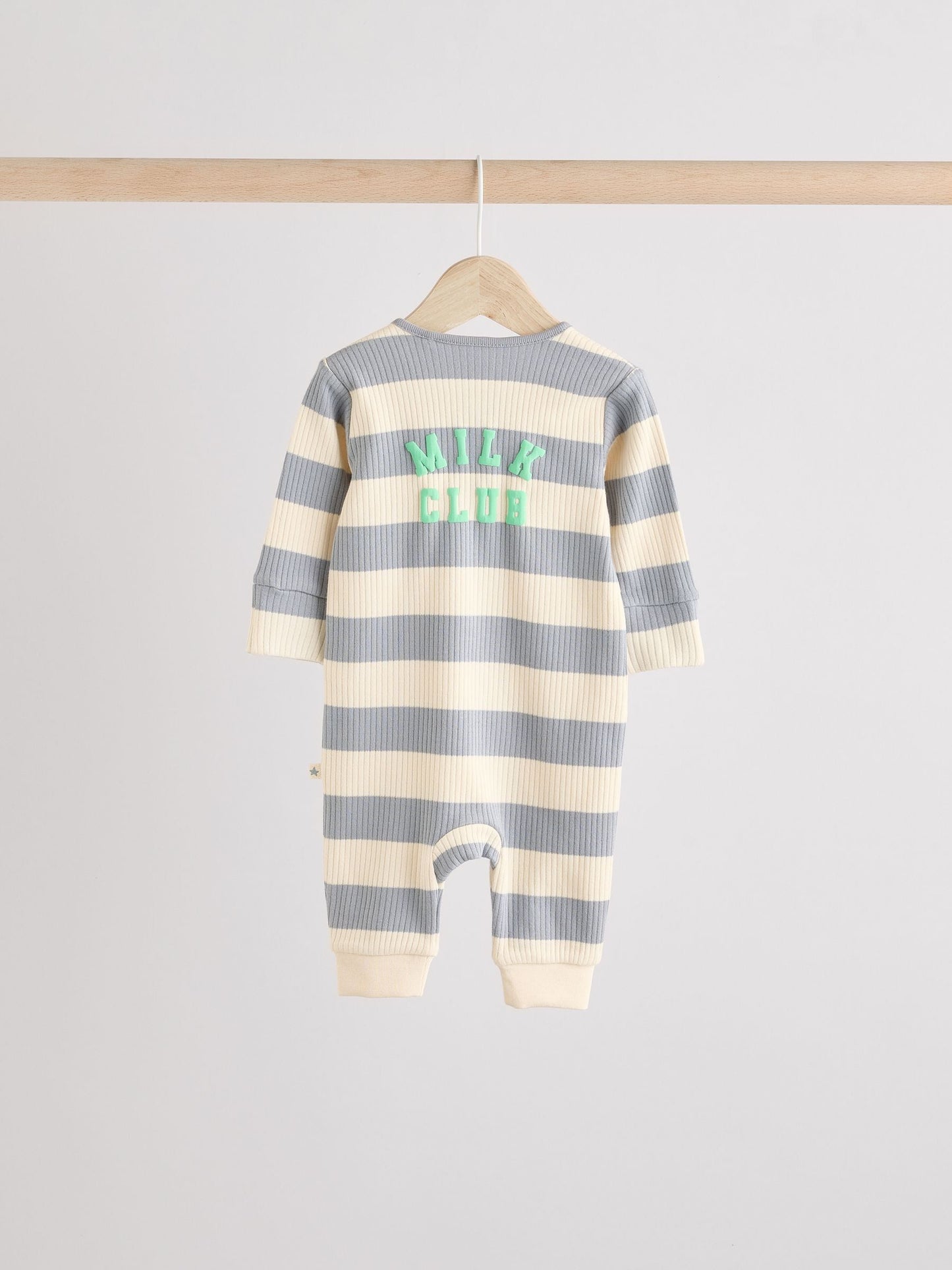 Milk Club Neutral 3 pack Baby Two Way Zip Footless Cotton Sleepsuits (0mths-3yrs)