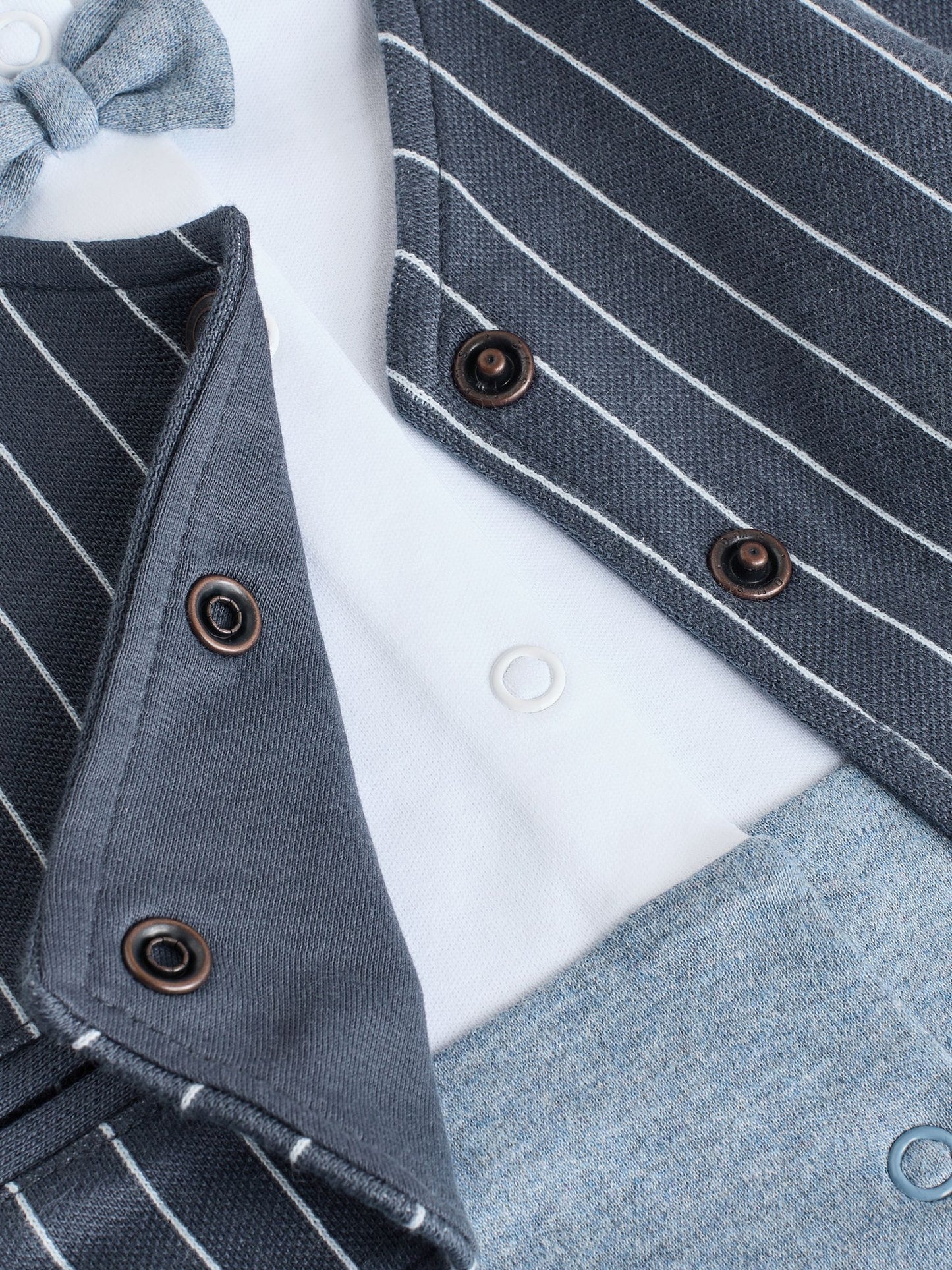 Navy Smart Bow Tie Baby Sleepsuit (0mths-2yrs)