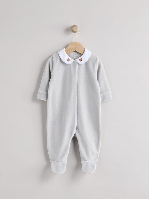 Blue Baby Teddy Bear Textured Sleepsuit (0mths-3yrs) image 1