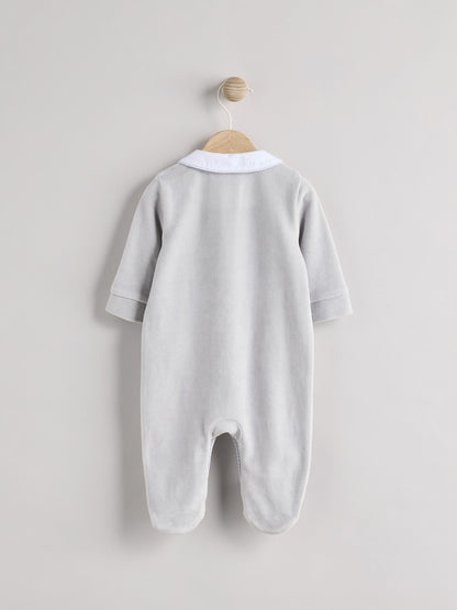 Blue Baby Teddy Bear Textured Sleepsuit (0mths-3yrs) image 2