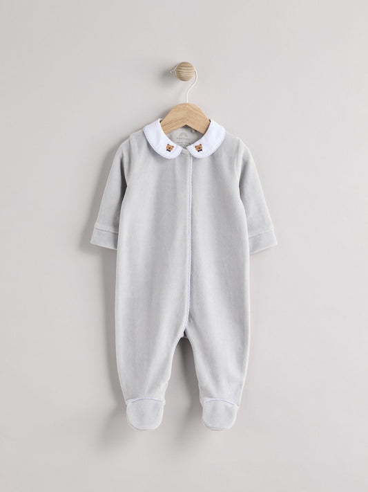 Blue Baby Teddy Bear Textured Sleepsuit (0mths-3yrs) image 1