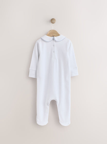 White Bear Occasion Baby Sleepsuit (0mths-2yrs)